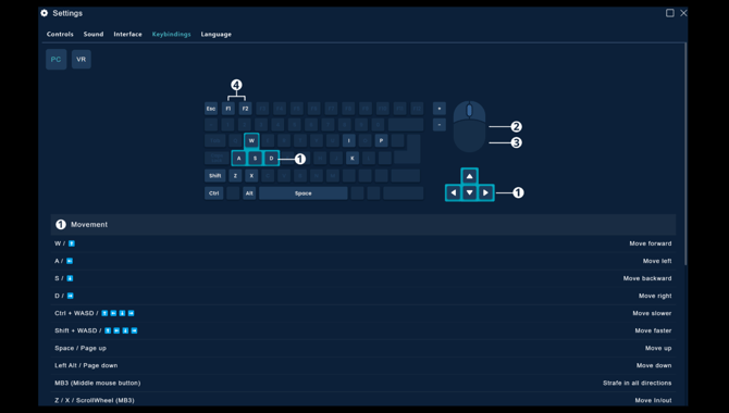 Keybindings 1 FC2.2